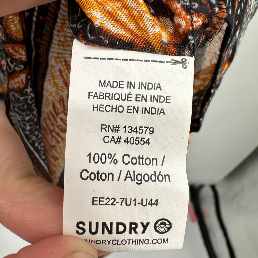 Sundry for Evereve NWT Felicity Floral 100% Cotton V Neck Midi Dress // S - Picture 10 of 13